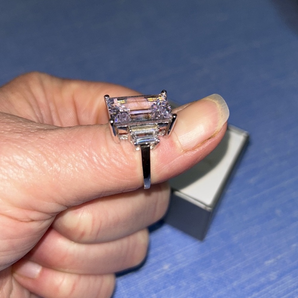 Womens faux Diamond Statement Party Ring NWT in the original Box. Never worn